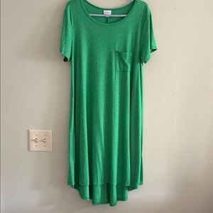 LuLaRoe Green Carly swing midi dress M